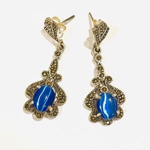 Vintage sterling silver earrings with amethyst